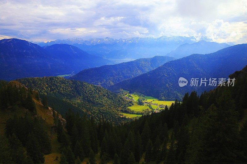 在奥伯拉梅尔高的Ettal - Waxenstein和Zugspitze -巴伐利亚阿尔卑斯山